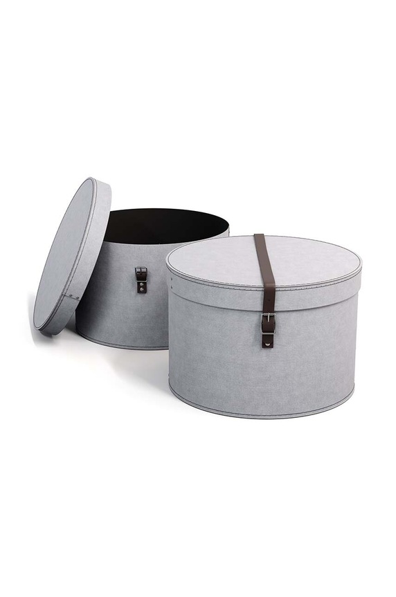 Salon i sypialnia Bigso Box of Sweden zestaw pudełek do przechowywania Rut 2-pack 5482C6249LEA648 szary