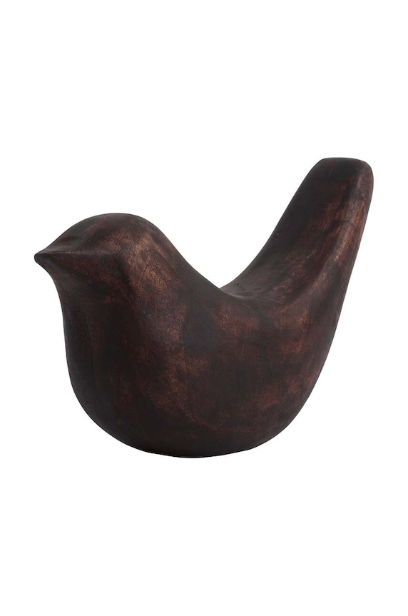 Present Time decorație Statue Bird Long Tale Up PT4164DW maro AA00