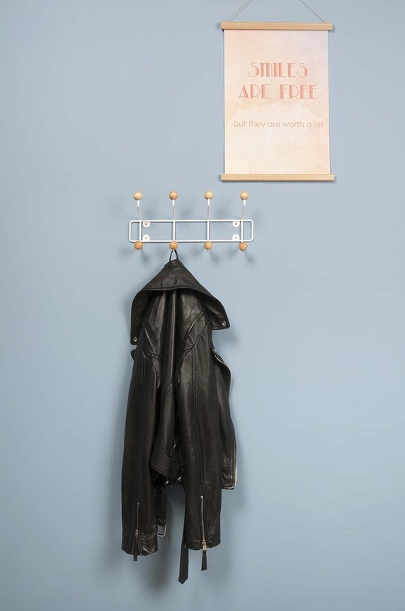 Dnevni boravak i spavaća soba Zidna vješalica Present Time Saturnus PT2454 bijela