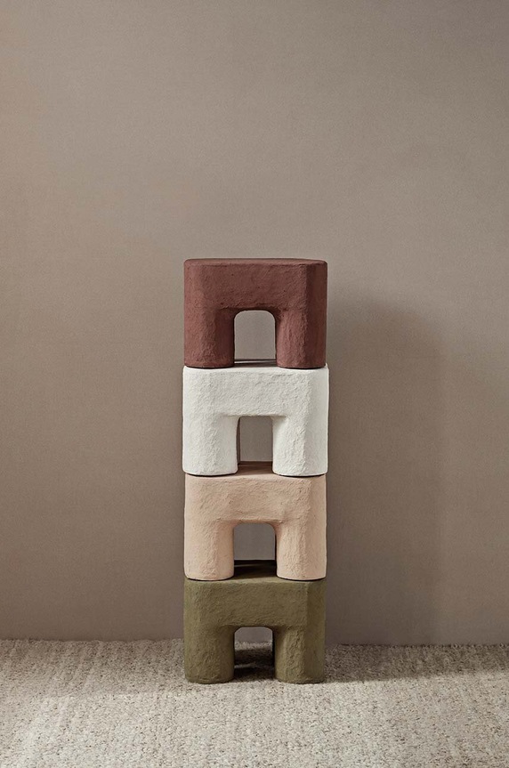 Σκαμπό ferm LIVING Podo Stool 1104268963 λευκό
