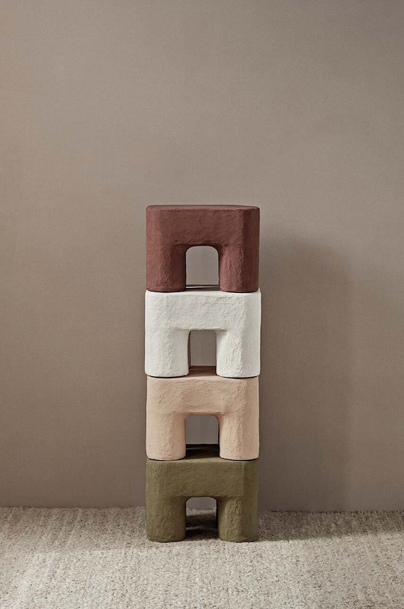 Σκαμπό ferm LIVING Podo Stool 1104268963 λευκό