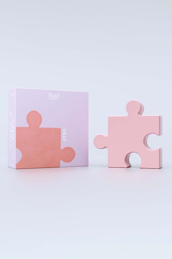 Fluid Market váza Pink Puzzle Vase AAVSEPUZZLEPINK rózsaszín AA00