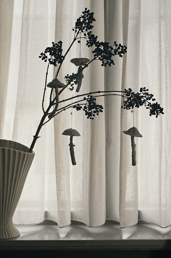 Lifestyle Σετ χριστουγεννιάτικων διακοσμήσεων ferm LIVING Mushroom Ornaments 4-pack 1104267522 λευκό