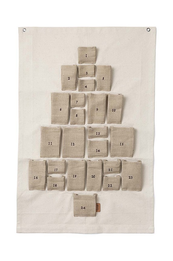 ferm LIVING calendar de advent pentru copii Pine Christmas Calendar bej 1104267541