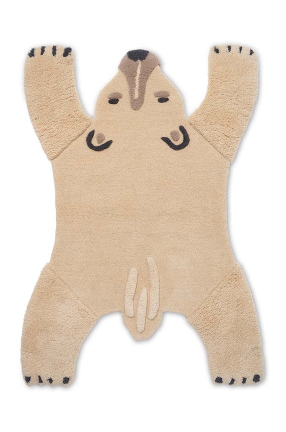 ferm LIVING dywan wełniany Animal Tufted Rug 118 x 160 cm beżowy 1104262992