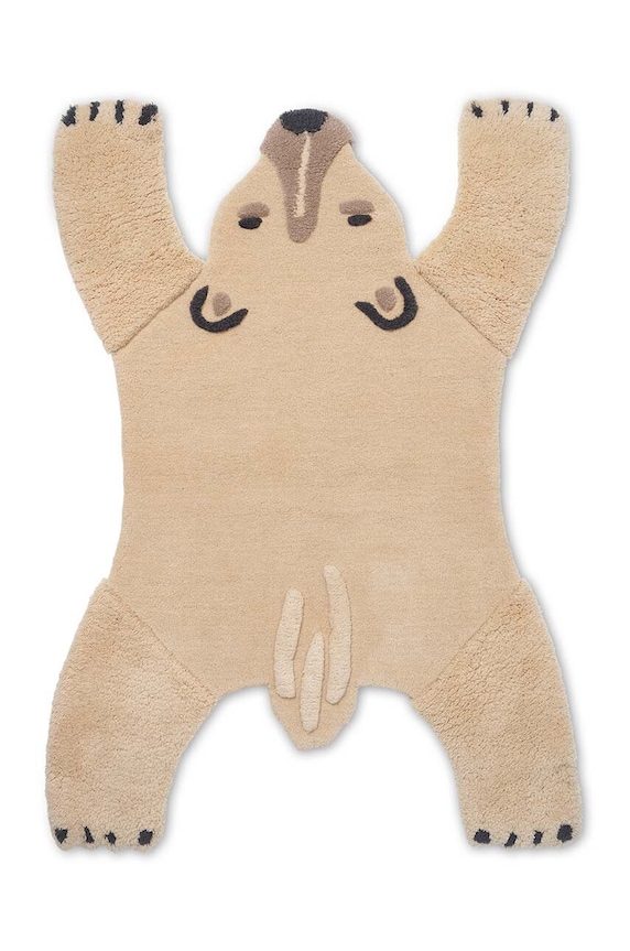 ferm LIVING dywan wełniany Animal Tufted Rug 118 x 160 cm beżowy 1104262992