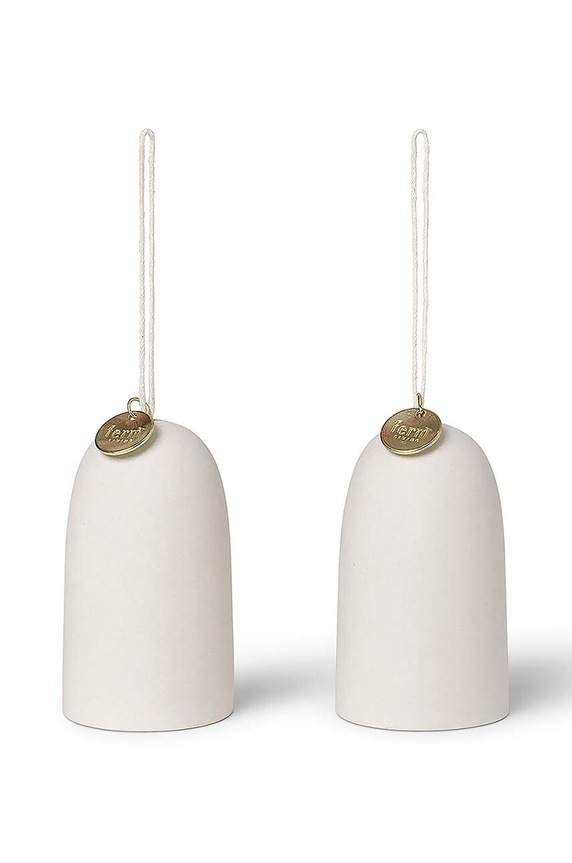 Новогодняя декорация ferm LIVING Bell Ceramic Ornaments 2 шт белый 1104264592