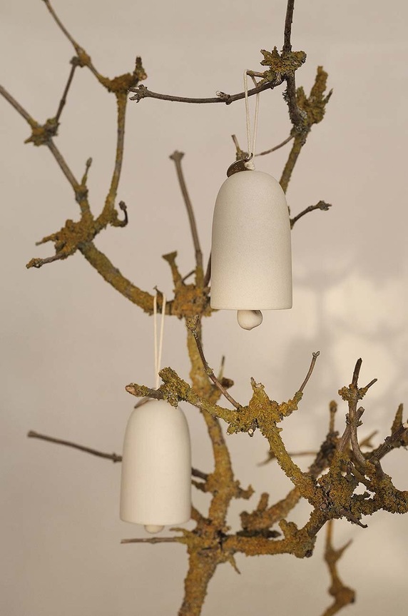Новогодняя декорация ferm LIVING Bell Ceramic Ornaments 2 шт белый 1104264592