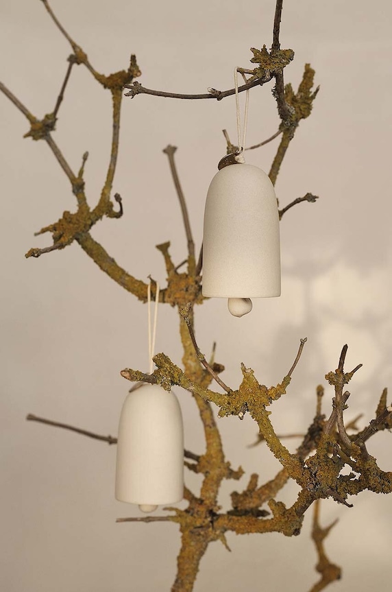 Новогодняя декорация ferm LIVING Bell Ceramic Ornaments 2 шт белый 1104264592