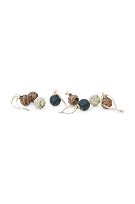 Σετ χριστουγεννιάτικες μπάλες ferm LIVING Marble Baubles S 8-pack πολύχρωμο 1104267190