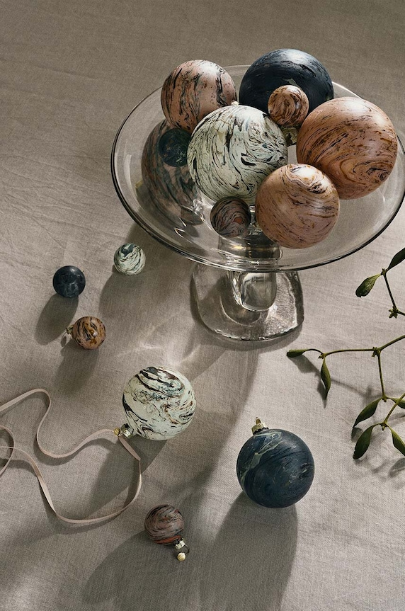 Набор новогодних шаров ferm LIVING Marble Baubles L 4 шт 1104267188 мультиколор AA00