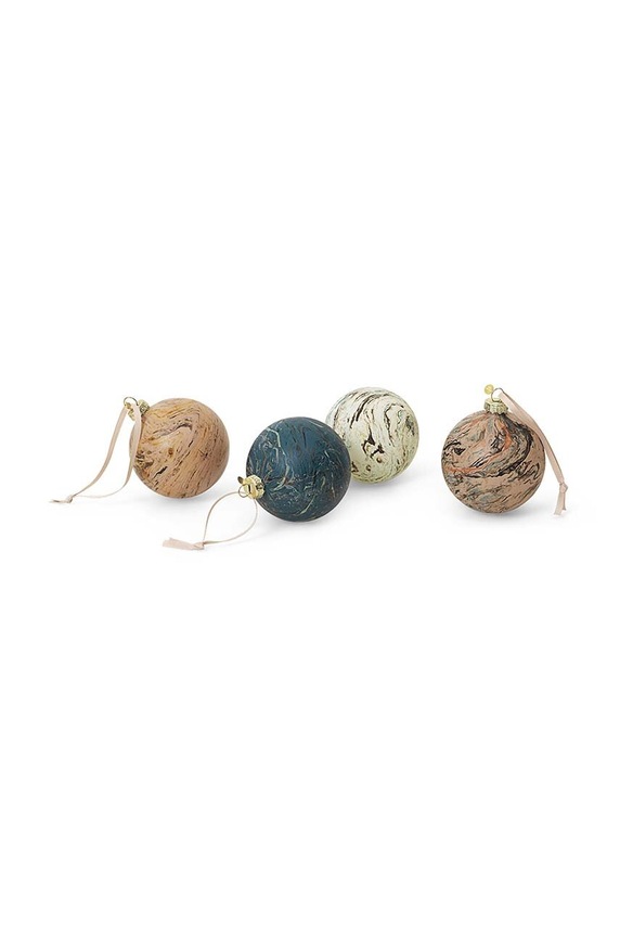 Set kuglica za bor ferm LIVING Marble Baubles M 4-pack šarena 1104267189