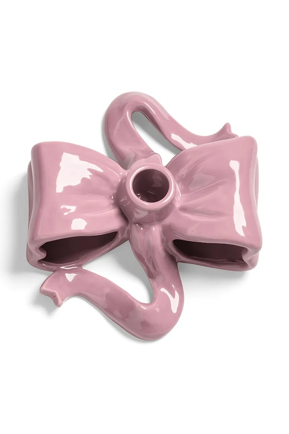 Διακοσμητικό κηροπήγιο &k amsterdam ribbon pink ροζ 1520.03