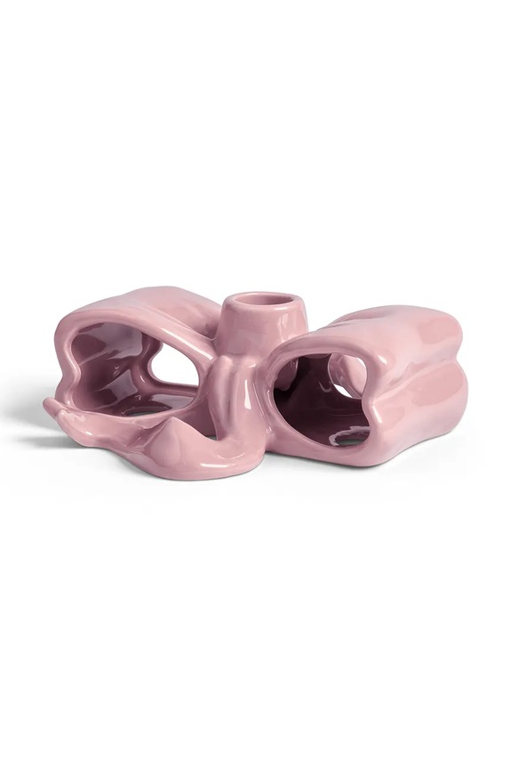 Διακοσμητικό κηροπήγιο &k amsterdam ribbon pink 1520.03 ροζ AA00