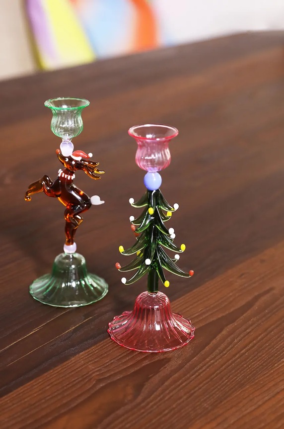 Salon i sypialnia &k amsterdam świecznik dekoracyjny merry reindeer 2186.02 multicolor