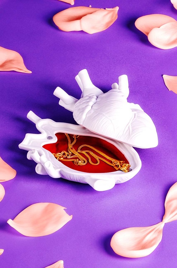 Posuda s poklopcem Seletti Love in a box bijela 09918