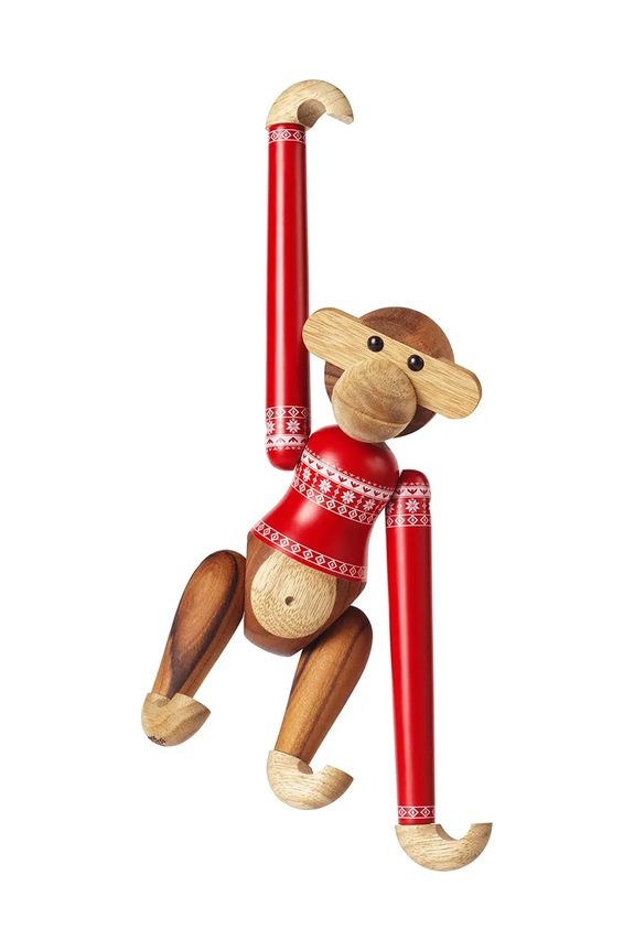 Ukrasna figurica Kay Bojesen Monkey Christmas Jumper 2024 S 39571 šarena AA00