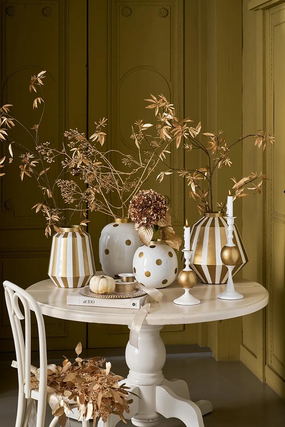 Pip Studio dekor váza Dots White-Gold 51.102.080 többszínű