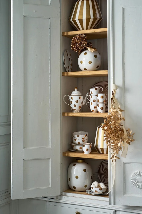 Pip Studio dekor váza Dots White-Gold 51.102.080