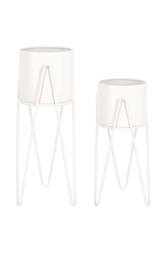Bizzotto un set de capace pentru ghivece cu rame Madelyn 2-pack alb 723945
