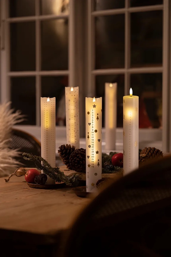 Sirius candela led dell'avvento Sara bianco 24003
