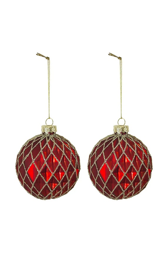 home & lifestyle zestaw bombek choinkowych 2-pack multicolor 112648
