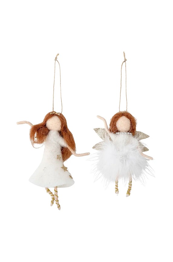 Декоративна висулка Bloomingville Liuka Ornament (2 броя) бял 82060093