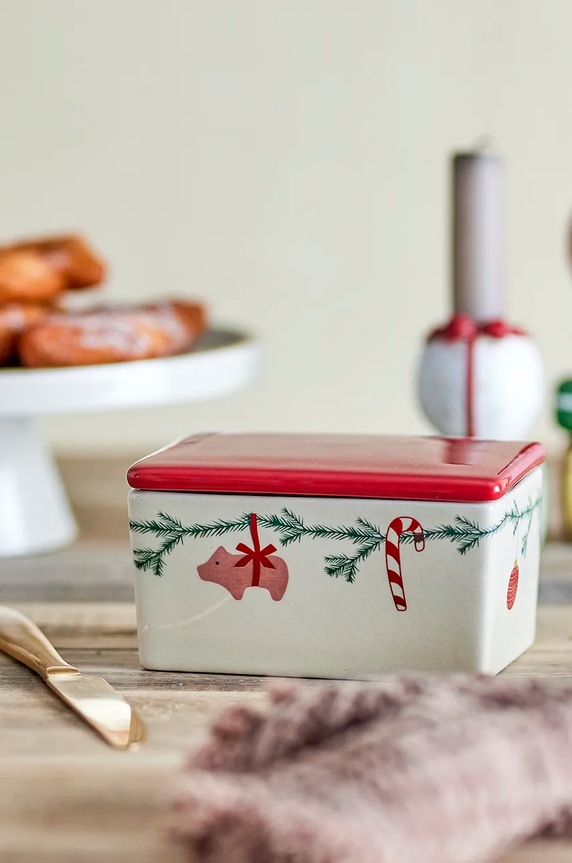 Bloomingville vaj tartó Yule Butter Box 250 ml piros 82062279