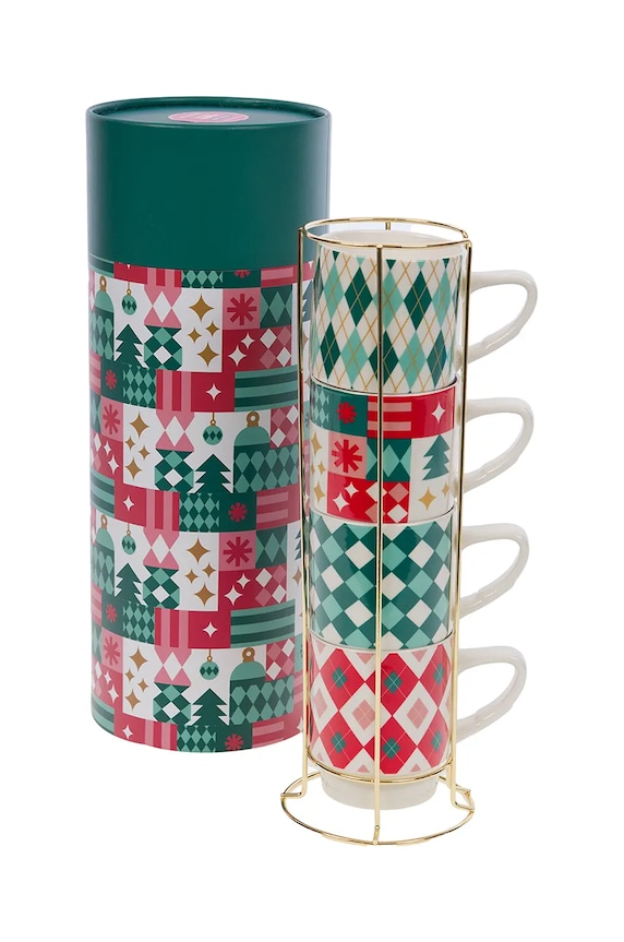 Σετ κούπες με βάση home & lifestyle 4-pack πολύχρωμο 166175