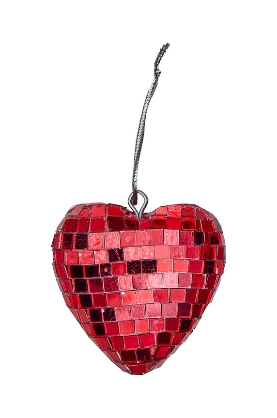 Rice zawieszka dekoracyjna Small Heart Disco Ball multicolor DISCO.SHEA