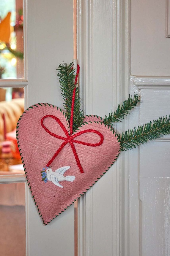 Rice dekoracja świąteczna Large Heart Raffia Christmas RAFOR.HEA multicolor AA00