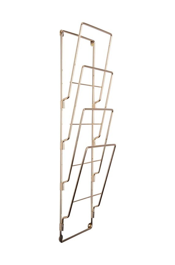 Nástěnný držák na časopisy Present Time Rack Wire vícebarevná CR120GD