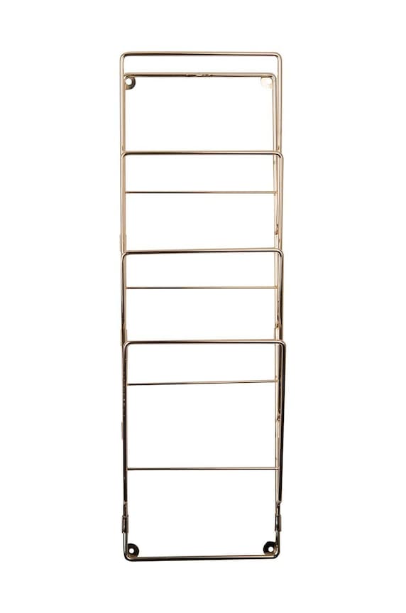 Obývací pokoj a ložnice Nástěnný držák na časopisy Present Time Rack Wire CR120GD vícebarevná