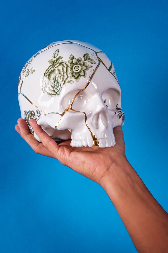 Seletti figurka dekoracyjna Kintsugi Skull multicolor 09943
