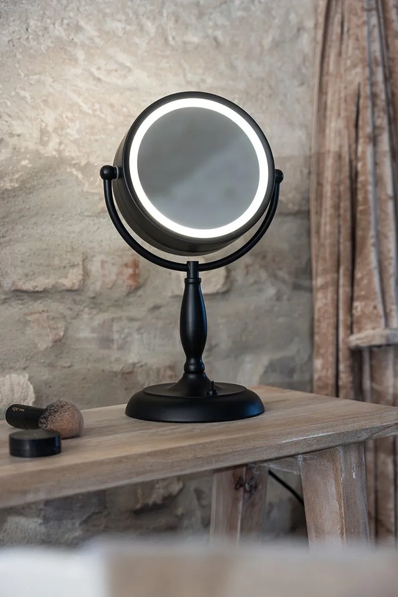 Markslöjd lustro z oświetleniem led Face 108788 czarny AA00