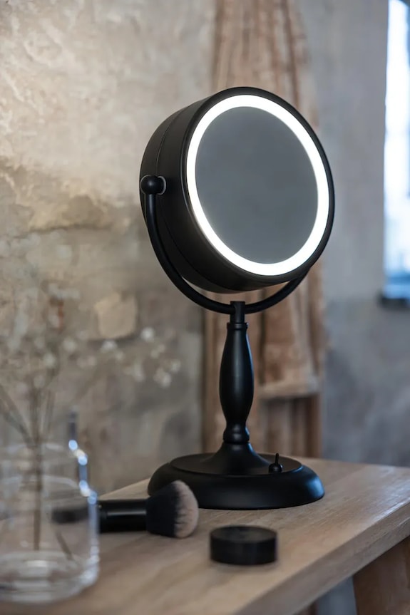 Łazienka Markslöjd lustro z oświetleniem led Face 108788 czarny
