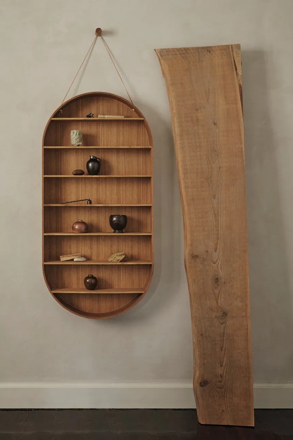 Ράφι τοίχου ferm LIVING Oval Dorm 1104270278 καφέ AA00