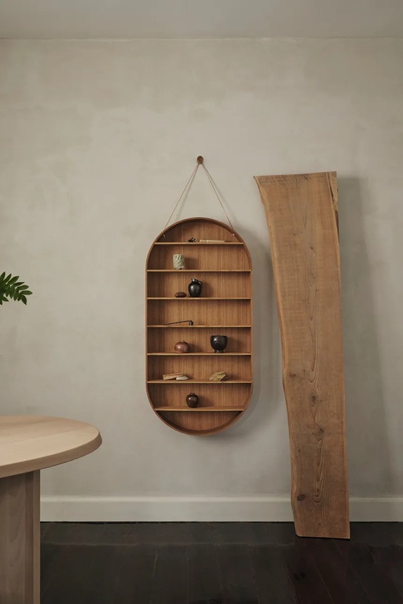 Σαλόνι και υπνοδωμάτιο Ράφι τοίχου ferm LIVING Oval Dorm 1104270278 καφέ