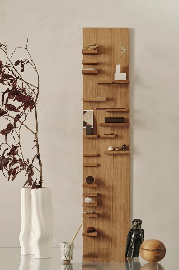 Всекидневна и спалня Стенен рафт ferm LIVING Parade 1104269832 кафяв
