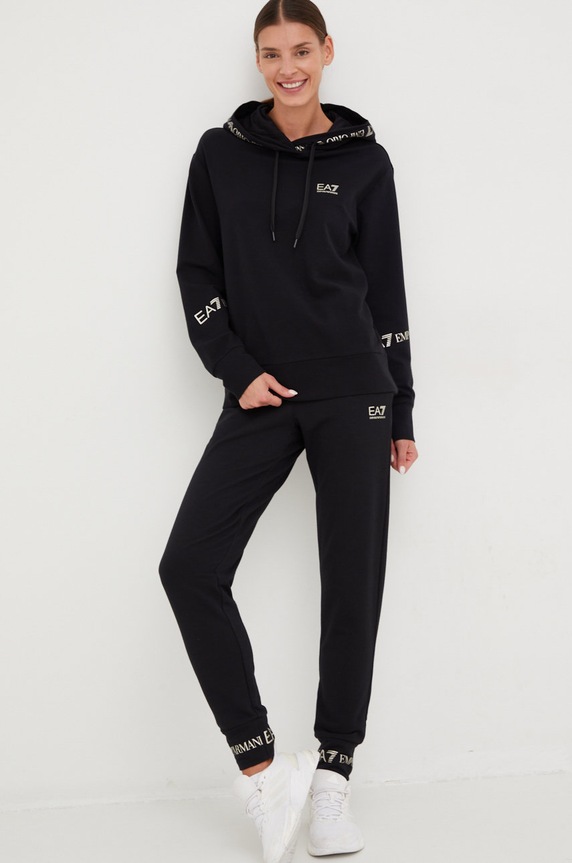 EA7 Emporio Armani tuta da ginnastica maglia nero 8NTV52.TJCQZ.NOS