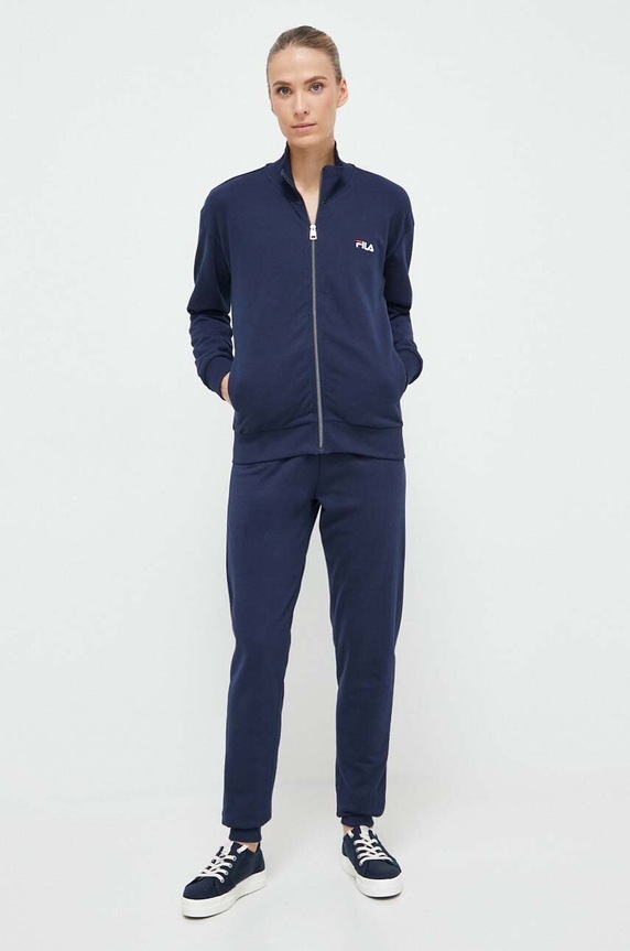 Pamučna trenirka Fila pletivo mornarsko plava FPW4129