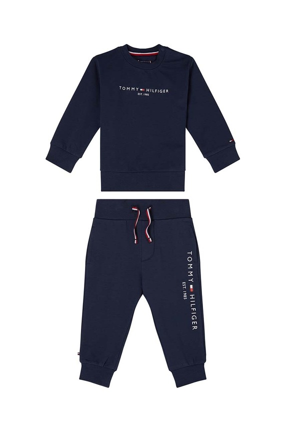 Detská tepláková súprava Tommy Hilfiger s elastanom tmavomodrá KN0KN01485.9BYY