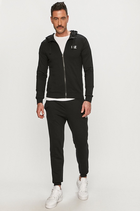 EA7 Emporio Armani dres bawełniany bawełna czarny 8NPV80.PJ05Z