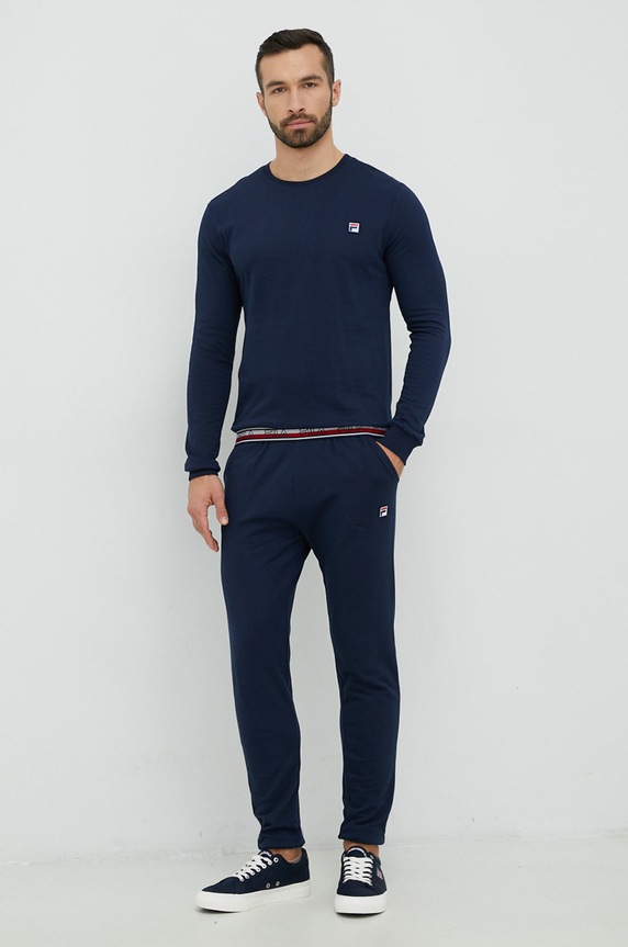 Fila dres lounge bawełniany aplikacja granatowy FPW1106