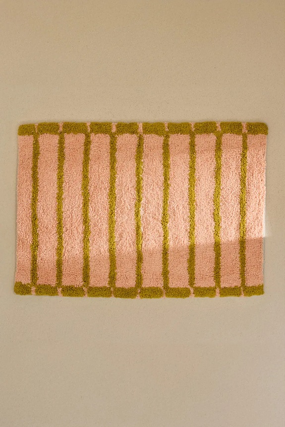 Βαμβακερό χαλάκι μπάνιου Calma House 50 x 70 cm SATURNO.50.ROS ροζ AA00