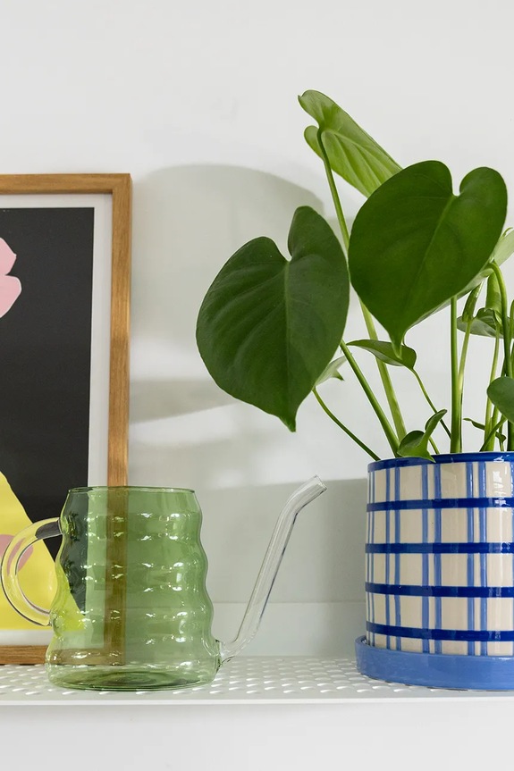 &k amsterdam vaso da fiori clash grid 2899.07 blu AA00