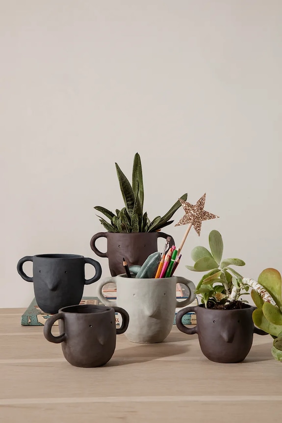 ferm LIVING mască de ghiveci Mus Plant Pot S/16 x 9 cm 100099104 gri AA00