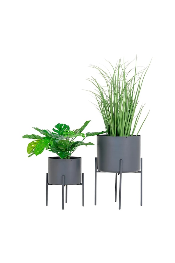 House Nordic virágtartók készlete állvánnyal Pavia O 21/26 cm 2 db 9001175 szürke AA00
