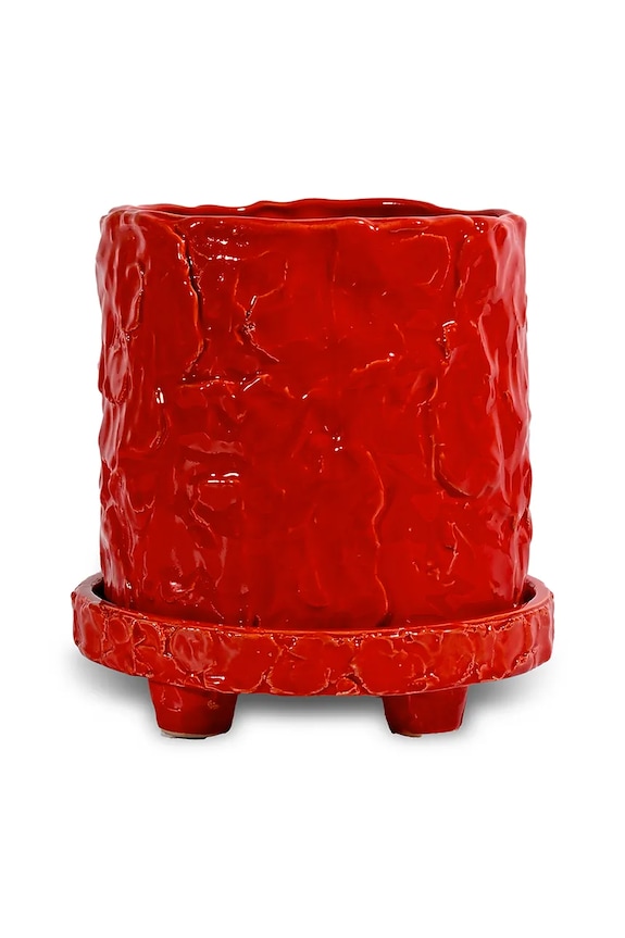 Byon vaso con sottovaso Muddy S/17,5 x 18 cm x Emma Widell rosso 5295303306