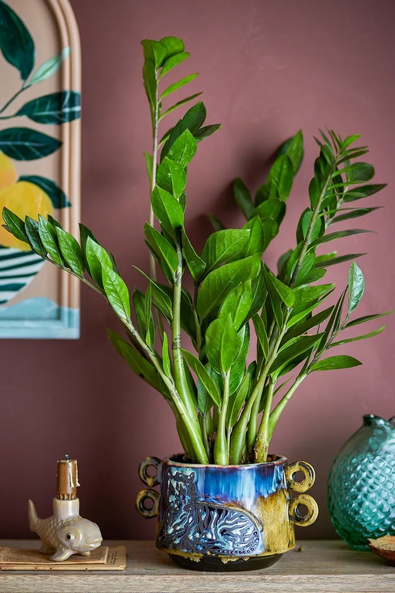 Nappali és hálószoba Bloomingville virágcserép tartó Walton 18 x 15 cm 82072518 kék